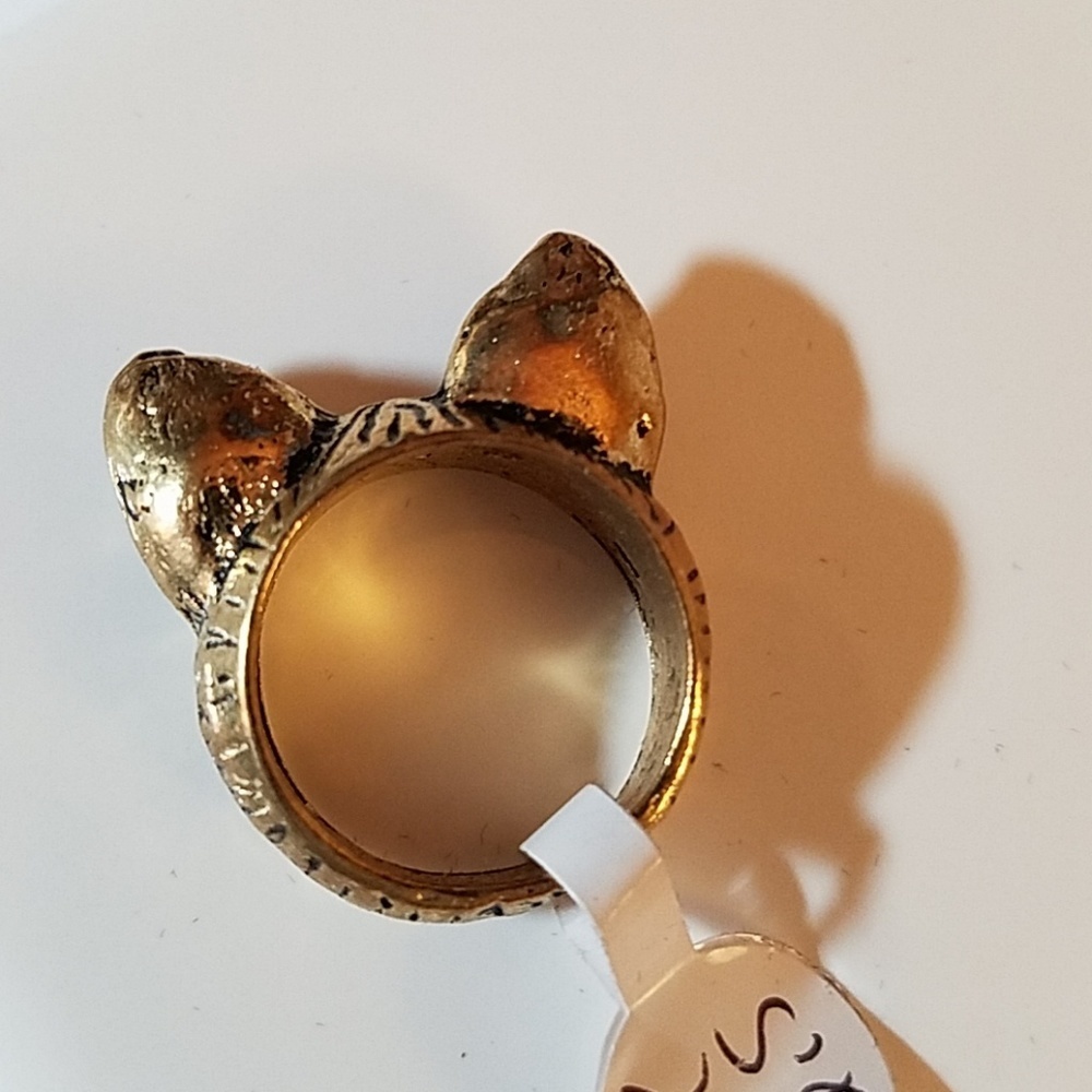 Cat Ears Gold Tone Size 6.5
